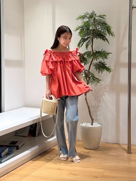 「NATURAL BEAUTY BASIC（ナチュラルビューティーベーシック）のアイテム（パンツ）」を使った、NBB STAFFさん（レディース・150cm）の春コーディネート