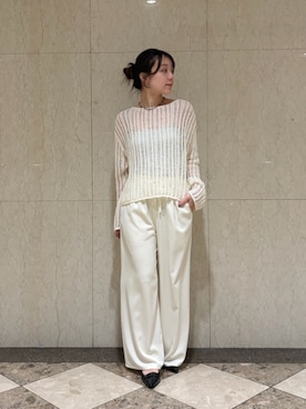 「NATURAL BEAUTY BASIC（ナチュラルビューティーベーシック）のアイテム（パンツ）」を使った、NBB STAFFさん（レディース・155cm）の春コーディネート