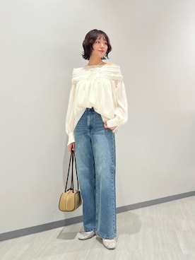 「NATURAL BEAUTY BASIC（ナチュラルビューティーベーシック）のアイテム（パンツ）」を使った、NBB STAFFさん（レディース・163cm）の春コーディネート