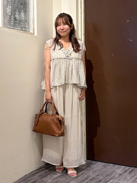 「mysty woman（ミスティウーマン）のアイテム（ボストンバッグ）」を使った、ひなさん（レディース・158cm）の夏コーディネート
