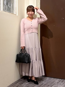「mysty woman（ミスティウーマン）のアイテム（ワンピース）」を使った、ひなさん（レディース・158cm）の秋コーディネート