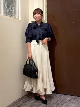 「mysty woman（ミスティウーマン）のアイテム（バッグ）」を使った、ひなさん（レディース・158cm）の秋コーディネート