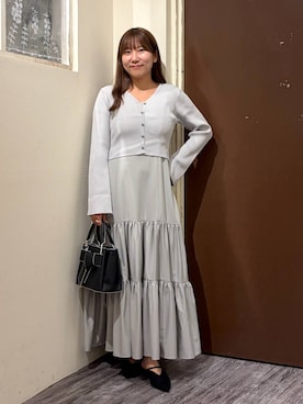 「mysty woman（ミスティウーマン）のアイテム（ショルダーバッグ）」を使った、ひなさん（レディース・158cm）の秋コーディネート
