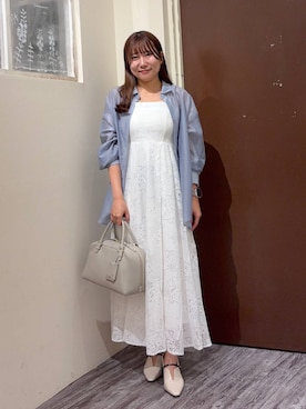 「mysty woman（ミスティウーマン）の【story. 】スイッチハンドルボストン 572846（ハンドバッグ、ベージュ系）」を使った、ひなさん（レディース）の春コーディネート