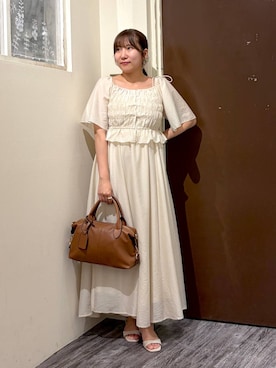 「mysty woman（ミスティウーマン）のアイテム（ボストンバッグ）」を使った、ひなさん（レディース・158cm）の夏コーディネート
