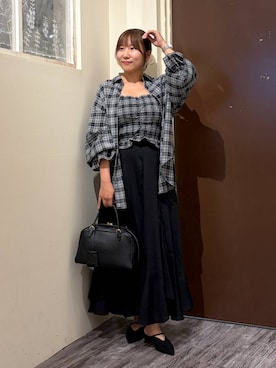 「mysty woman（ミスティウーマン）のアイテム（バッグ）」を使った、ひなさん（レディース・158cm）の秋コーディネート