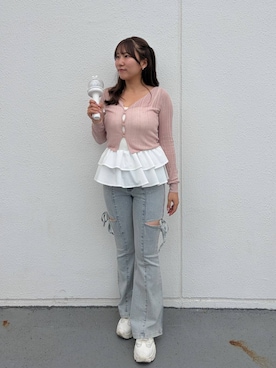 「Heather（ヘザー）のアイテム（パンツ）」を使った、ひなさん（レディース・158cm）の夏コーディネート