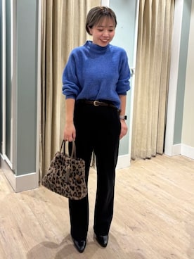 「アイテム（イヤリング、ブラウン系）」を使った、こばさん（レディース・156cm）の冬コーディネート