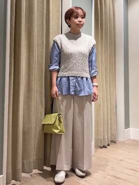 「アイテム（イヤリング、グレー系）」を使った、こばさん（レディース・156cm）の冬コーディネート