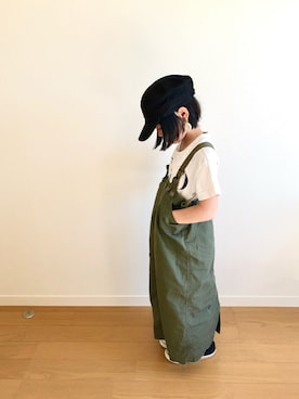 「サロペットスカート」｜「アイテム（その他）」を使った、Omoさん（キッズ・120cm）の秋コーディネート