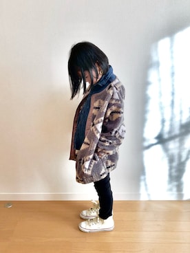 「＆yam（アンドヤム）のアイテム（ジャケット/アウター）」を使った、Omoさん（キッズ・120cm）の秋コーディネート