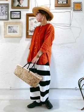 「ichi（イチ）のアイテム（パンツ）」を使った、marimoさん（レディース・162cm）の夏コーディネート