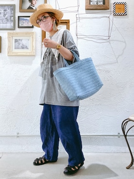 「soi-e（ソワ）のアイテム」を使った、marimoさん（レディース・162cm）の夏コーディネート