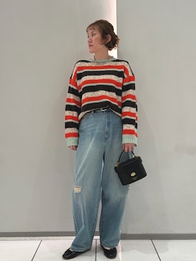 「アイテム（ベルト）」を使った、kaji.さん（レディース・163cm）の秋コーディネート