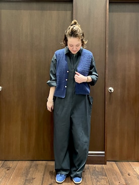 「アイテム（オールインワン・サロペット）」を使った、kaji.さん（レディース・163cm）の秋コーディネート