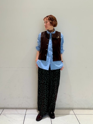 「NOMBRE IMPAIR(ノンブルアンペール)のラフペイントドットPT タックパンツ(その他パンツ)」を使った、kaji.さん(レディース・163cm)の秋コーディネート