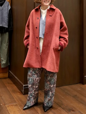 「アイテム（ステンカラーコート）」を使った、kaji.さん（レディース・163cm）の秋コーディネート