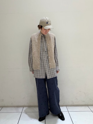 「FIL DE FER(フィルデフェール)の【予約】オーバーペーンチェック タイ付きロングシャツ(シャツ/ブラウス)」を使った、kaji.さん(レディース・163cm)の秋コーディネート