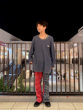 「n-s（ノース）のアイテム」を使った、あんころもちさん（メンズ・176cm）の秋コーディネート