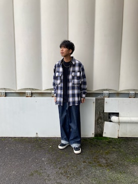 「アイテム（デニムパンツ）」を使った、あんころもちさん（メンズ・176cm・30代）の秋コーディネート