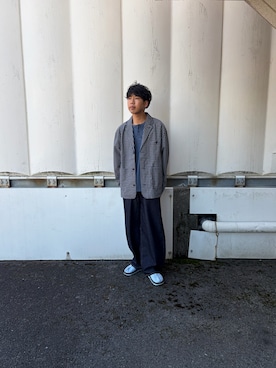 「Reebok（リーボック）のReebok BEATNIK (AROI/BLACK/STEEL)（サンダル、グレー系）」を使った、あんころもちゃさん（メンズ・176cm）の春コーディネート