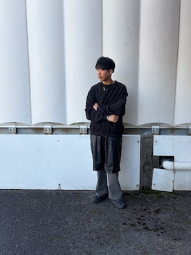 「Our Legacy（アワーレガシー）のLADON（ネックレス、ブラック系）」を使った、あんころもちさん（メンズ・176cm）の春コーディネート