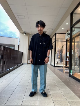「MANEBU（マネブ）のアイテム（サンダル）」を使った、あんころもちさん（メンズ・176cm）の夏コーディネート