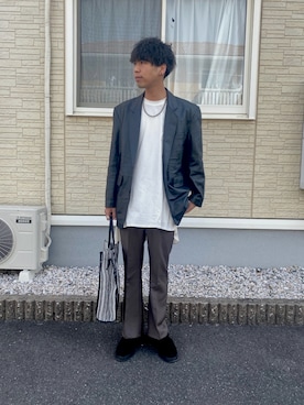 「PG（ピージー）のアイテム」を使った、あんころもちさん（メンズ・176cm）の春コーディネート