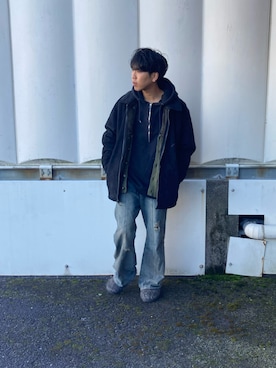 「アイテム（サンダル）」を使った、あんころもちさん（メンズ・176cm・30代）の冬コーディネート