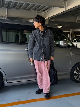 「ANCELLM（アンセルム）のアイテム（ベルト、ブラウン系）」を使った、あんころもちさん（メンズ・176cm）の冬コーディネート