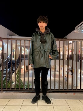 「PG（ピージー）のアイテム（その他シューズ）」を使った、あんころもちさん（メンズ・176cm）の冬コーディネート