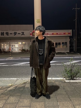 「PG（ピージー）のアイテム」を使った、あんころもちさん（メンズ・176cm）の冬コーディネート