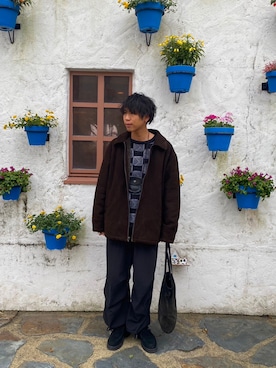 「PG（ピージー）のアイテム」を使った、あんころもちさん（メンズ・176cm）の冬コーディネート