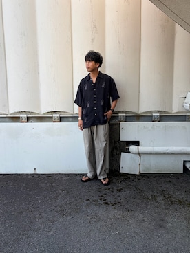 「WILLY CHAVARRIA（ウィリーチャバリア）のアイテム（パンツ、グリーン系）」を使った、あんころもちゃさん（メンズ・176cm）の夏コーディネート