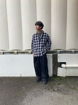「チェック」｜あんころもちさん（メンズ・176cm・30代）の秋コーディネート