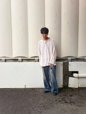 「VANS（バンズ）のVANS ヴァンズ MONK STRAP CRP V3490　BLACK（スニーカー、ブラック系）」を使った、あんころもちゃさん（メンズ・176cm）の春コーディネート