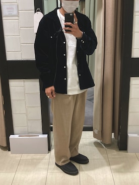 「MANEBU（マネブ）のアイテム」を使った、あんころもちさん（メンズ・176cm）の春コーディネート