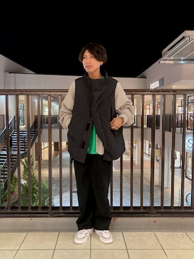 「ラップパンツ」｜「アイテム（ブルゾン）」を使った、あんころもちさん（メンズ・176cm）の秋コーディネート