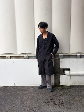 「HOKA（ホカ）のORA PRIMO　1141570-BBLC（サンダル、ブラック系）」を使った、あんころもちさん（メンズ・176cm）の春コーディネート