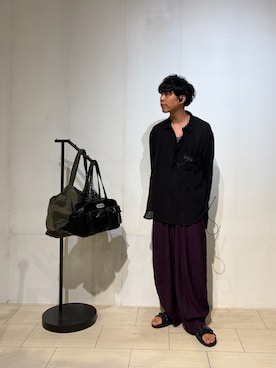 「AMERICAN RAG CIE（アメリカンラグシー）のRFW(リズム フットウェア) / レザーサンダル COOCK ROBIN2（サンダル、ブラック系）」を使った、あんころもちゃさん（メンズ・176cm）の秋コーディネート