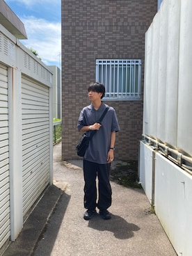 「Plug（プラグ）のアイテム」を使った、あんころもちゃさん（メンズ・176cm）の夏コーディネート