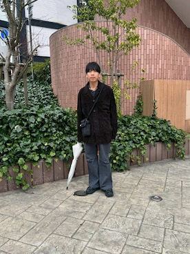 「ANCELLM（アンセルム）のアイテム（ベルト、ブラウン系）」を使った、あんころもちさん（メンズ・176cm）の春コーディネート