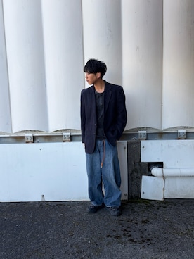 「ANCELLM（アンセルム）のアイテム（ベルト、ブラウン系）」を使った、あんころもちさん（メンズ・176cm）の春コーディネート