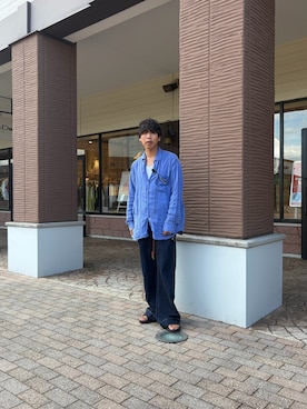 「ANCELLM（アンセルム）のアイテム」を使った、あんころもちゃさん（メンズ・176cm）の夏コーディネート