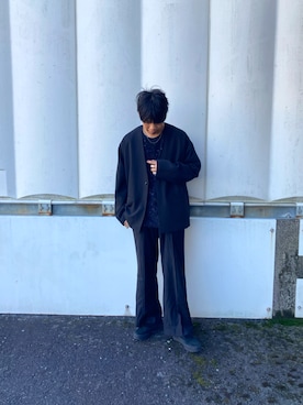 「ノーカラー」｜あんころもちさん（メンズ・176cm）の秋コーディネート