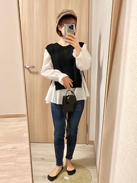 「お買い物」｜「アイテム（パンツ）」を使った、Emu.   ﹏　151cmさん（レディース・151cm）の春コーディネート