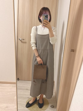 「ショッピング」｜「アイテム（ジャンパースカート）」を使った、Emu.   ﹏　151cmさん（レディース・151cm）の春コーディネート