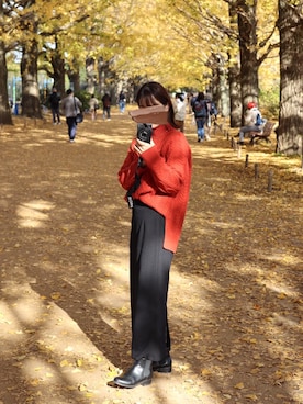 「イチョウ並木」｜Emu.   ﹏　151cmさん（レディース・151cm）の秋コーディネート