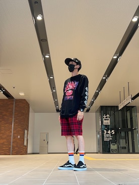 「タータンチェック」｜「アイテム（アナログ腕時計）」を使った、A-men⚡️さん（メンズ・174cm）の春コーディネート