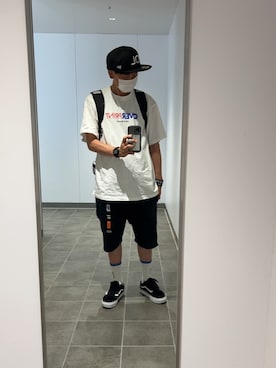 「over print（オーバープリント）のアイテム」を使った、A-men⚡️さん（メンズ・174cm）の秋コーディネート